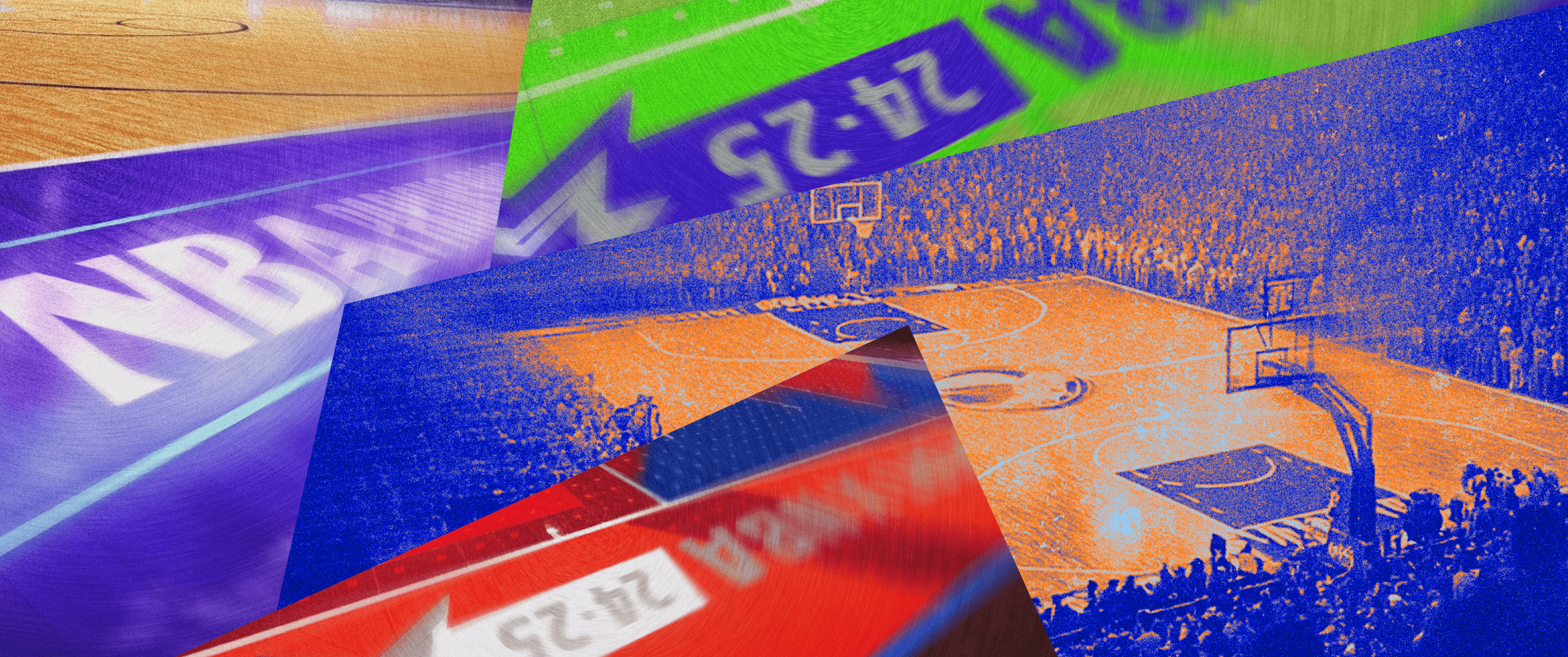 Silhouette de joueur NBA sur fond bleu foncé