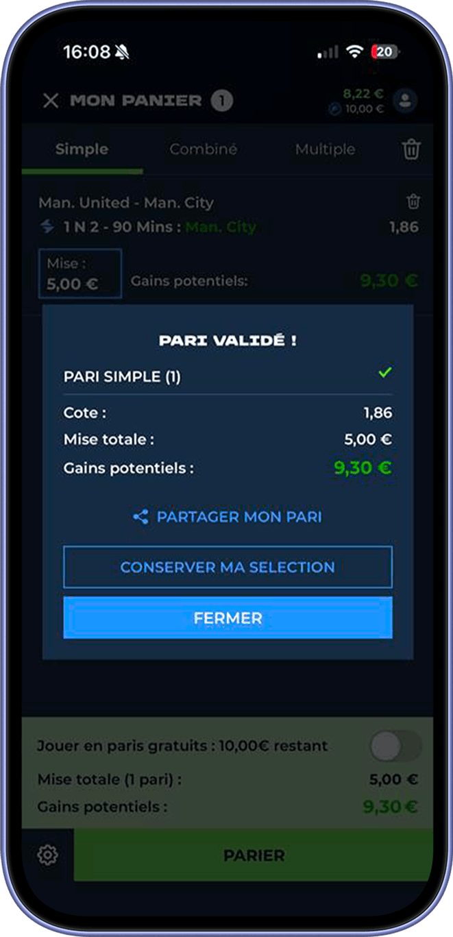 Pari sur Mesure Etape 2